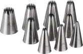 HIC Kitchen Ateco 870 10-piece French star piping tips for decorative borders.