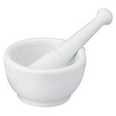 HIC Kitchen mortar with pour spout for mess-free sauce transfer.