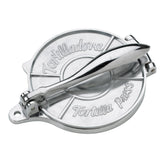 HIC Kitchen tortilla press forming 6-inch tortillas for wraps.