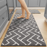 hicorfe kitchen rug set 2 grey gradient 20x31.5 – plush underfoot for busy kitchens.
