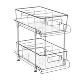 HIHEGD 2-tier storage with dividers shows clear sides for quick item location.
