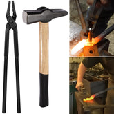 Hihitomorrow Wolf Jaw Tongs 16-inch gripping forged pieces safely during forging.