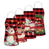 HIIXHC 4-piece Christmas apron set ready for festive cooking and decorating.