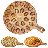Hilislog Acacia egg platter round ideal for elegant entertaining and easy table presentation.