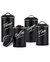 Hillbond tea canisters on kitchen counter with airtight lids for freshness.