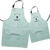 HILLHOME parent-child aprons pair, front view, ideal for family baking moments