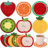 Hillsuren fruit crochet coaster watermelon protects surfaces with playful color
