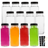 HINGWAH 8.5 oz glass bottle set with clear glass for easy content visibility.