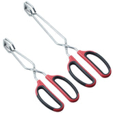 HINMAY 10-inch stainless steel tong with Ergogrip Pro handles for steady flipping