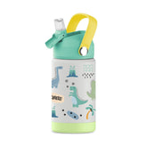 Hippypotamus kids water bottle with green dinosaur cap for easy on-the-go hydration