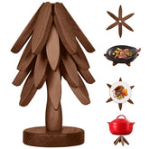 HIQUA walnut tree trivet stand protects counters with elegant craftsmanship.