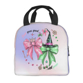Hirkdiexy Pink Goes Good With Green lunch bag open showing insulated main compartment for meals