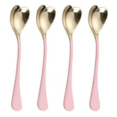 HISSF pink heart dessert spoons 6-7in set for elegant dessert serving