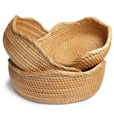 HITOMEN bread basket round large keeps bread fresh and stylish on counters.