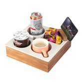 Hitseon couch cup holder tray on white surface keeps drinks steady and within reach