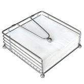 Hiwafifi napkin holder silver with weighted arm keeps napkins neat.