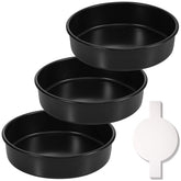 Hiware 8-inch round cake pan set 3 front view for even baking and layered cakes.