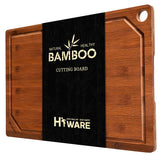 Hiware bamboo cutting board full view shows sturdy surface for daily meal prep.