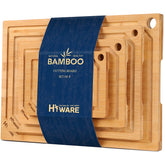 Hiware four-size bamboo cutting boards set with extra-large surface for versatile prep