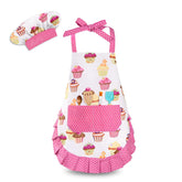 HKKDKTA kids apron with large pocket for easy tool storage while baking.