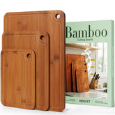 HKKZYT bamboo cutting boards set of three for versatile kitchen prep
