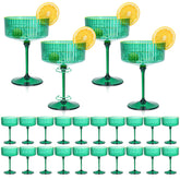 HKSZEH green ribbed coupe glass with detachable gold rim for stylish cocktails and festive gatherings.