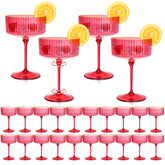 HKSZEH red ribbed martini glass 10 oz for festive cocktails
