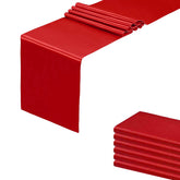 hmqiang red satin table runner with scalloped edges for elegant event decor