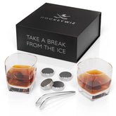 Hockeywiz whiskey stone puck 4-pack cools drinks without dilution