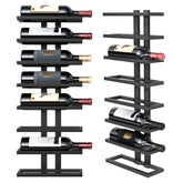 Hoctieon 8-tier wall-mount wine rack bottle display enhances organization and accessibility.