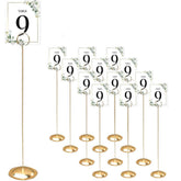 HOHIYA metal table number holder with 12-inch height and solid base for elegant events.