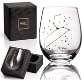 HOHY Leo zodiac wine glass 20oz with constellation design for celebrations.