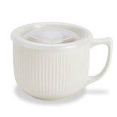 Hoilse ceramic soup bowl with handle 32oz white offers easy grip for large servings.