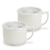 Hoilse ceramic soup bowl with handle 32oz and lid, ideal for large servings