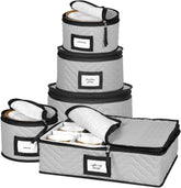 Holdn STORAGE china storage 5-piece set protects 12 place settings during moves.