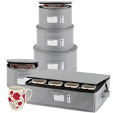 HOLDN’ STORAGE hard-shell dish containers with dividers for secure moving.