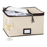HOLDN’ STORAGE wine glass box with dividers keeps stemware neatly organized