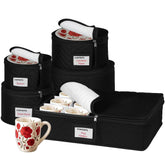 Holdnstorage china storage 5-piece set protecting 12 place settings during moves with quilted padding.