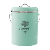 Holismo kitchen countertop compost bin with mint lid, ideal for easy scraps disposal