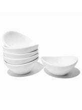 Holitika soy sauce dish set, white porcelain close-up for precise dipping portions.