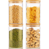 HomArtist 32oz glass jars with bamboo lids for fresh pantry storage