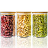 HomArtist 45oz glass jar with bamboo lid keeps pantry ingredients fresh and visible.