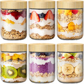 HomArtist overnight oats jar with bamboo lid for easy meal prep and freshness.