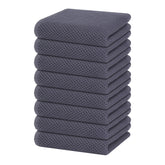 Homaxy waffle towel in dark grey, rolled view showing soft cotton texture