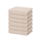 Homaxy 100% cotton waffle towels beige, 13x28 inches, six-pack, soft and durable.