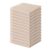 Homaxy 100% cotton waffle dishcloth in beige, soft and durable for daily drying.