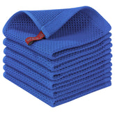 Homaxy blueberry dishcloths six-pack in packaging with durable waffle weave for daily use.