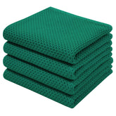 Homaxy dark green waffle weave close-up showing absorbent texture