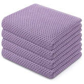 Homaxy lavender dish towels folded on counter, showing soft absorbent texture for quick drying