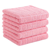 Homaxy pink checkered kitchen towels, 13x28 inches, soft and absorbent.